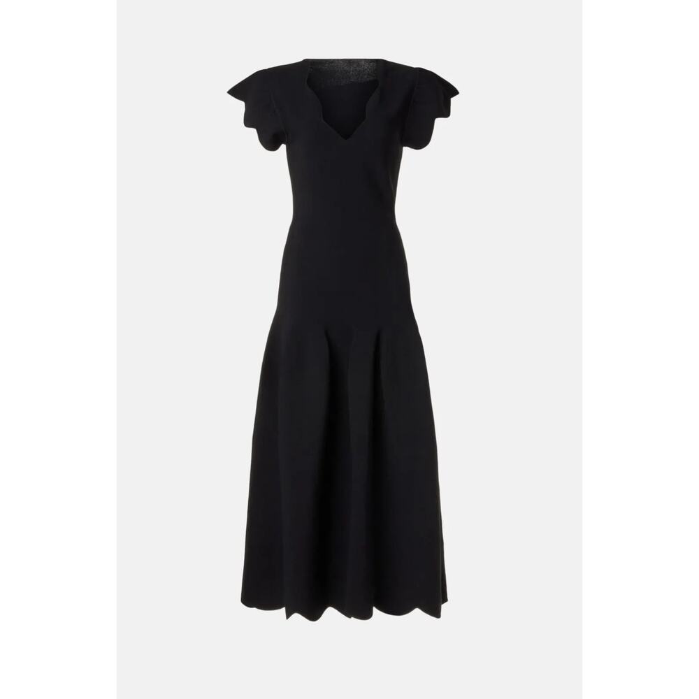 ULLA JOHNSON Yvette V Neck Short Sleeve A Line Midi Dress Size M Orig Price $750 - Picture 2 of 10